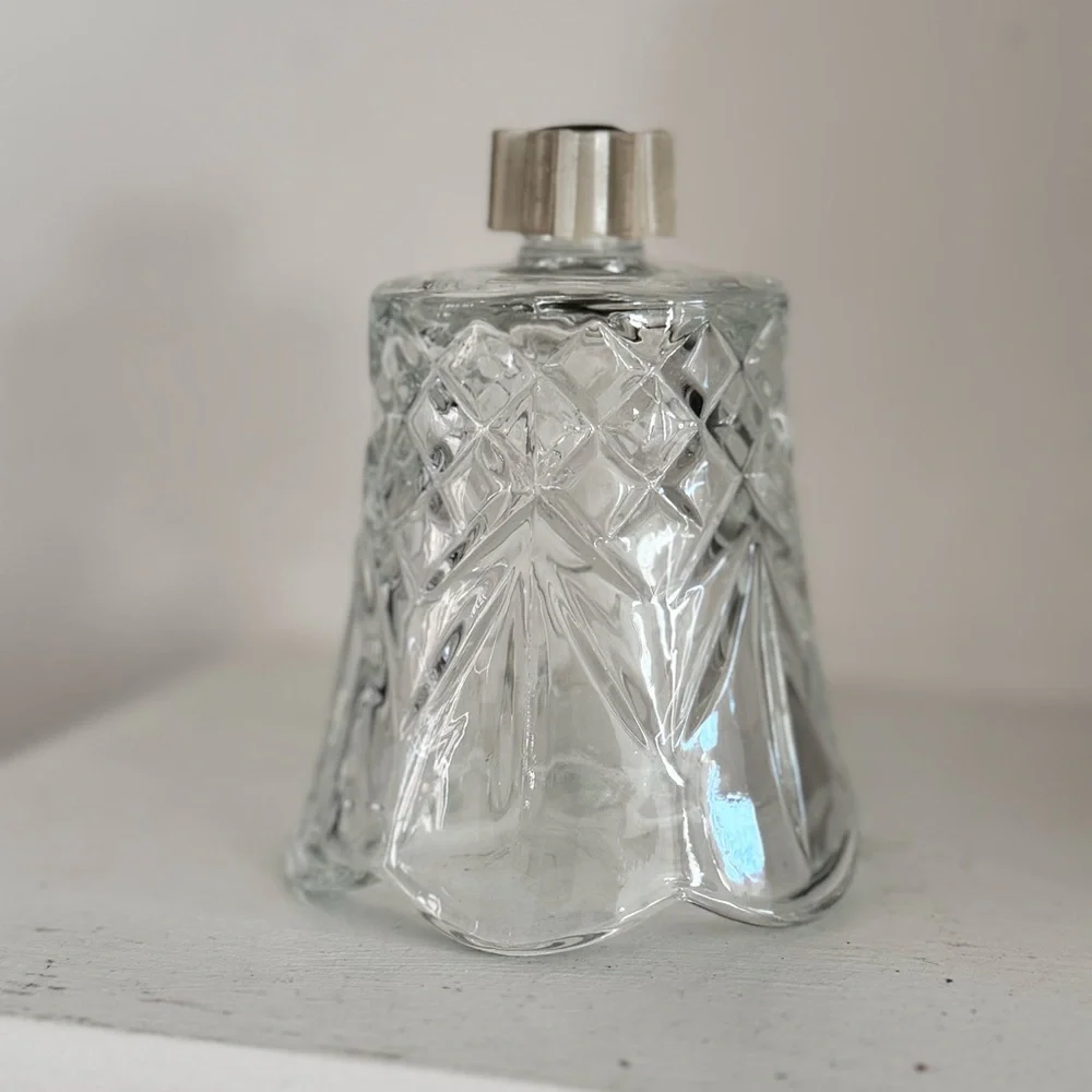 1/ Home Interiors Clear Cut Glass Diamond Pattern Votive Candle Holders